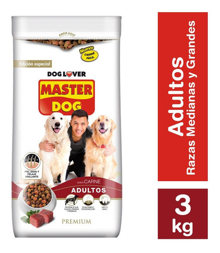 Alimento Para Perros Masterdog Carne Y Vege 3kg(2 Saco)super