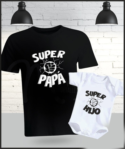 Remera + Body Personalizados 100 % Algodón Regalo Para Papá