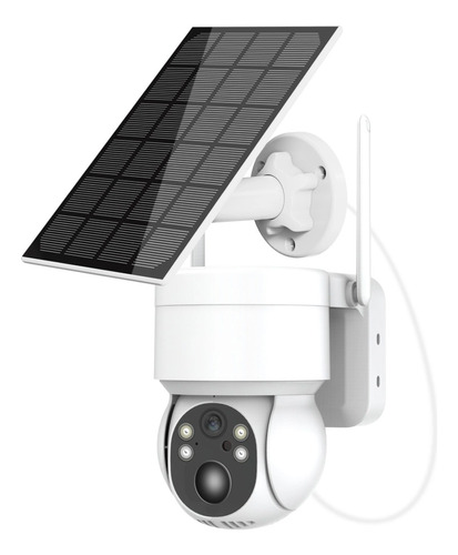 Camara Smart L2 TechIp Domo Exterior Panel Solar Seguridad Wifi Hd Vision Color Blanco