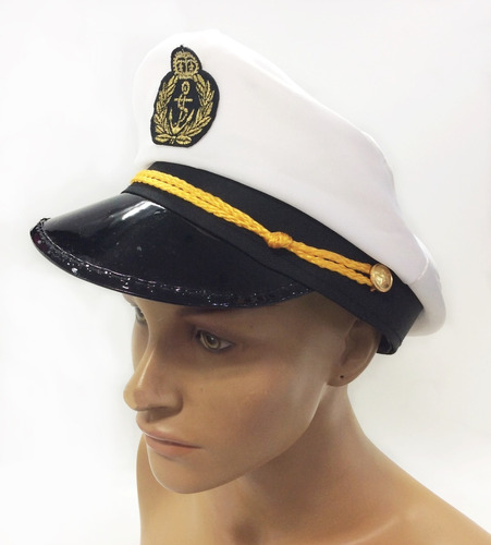 Kit 5 Cap Chapéu Capitão Marinha Marinheiro Fantasia Cosplay