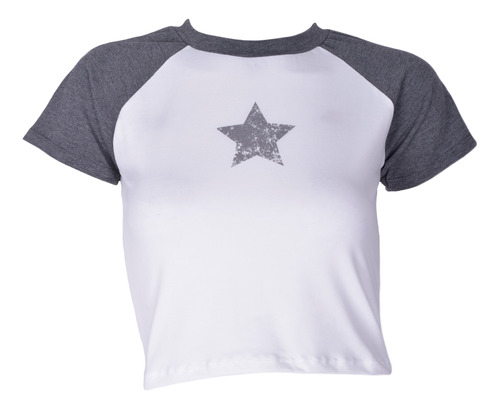 Remera Crop Top Estampa Estrella Star Grunge Y2k 