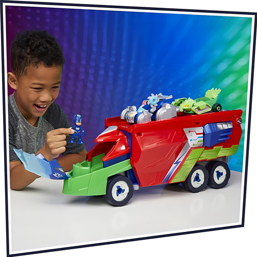 Pj Masks Camión Rastreador Con Gekko Y Catboy