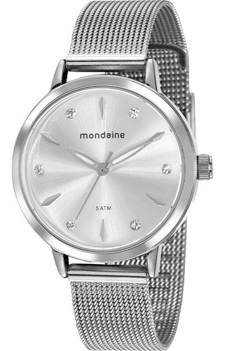 Imagem 6 de 9 de Relógio Mondaine Feminino Prata 76733l0mvne1 Kit Semi-joias