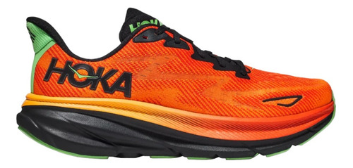 Tenis Hoka Hombre Caballero Running Naranja Clifton 9