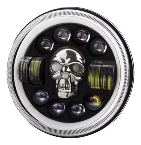 Farola Cafe Racer Led Universal Calavera Vintage 5 Pulgadas