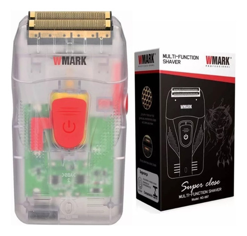 Maquina De Cabelo Shaver Wmark Ng987 Transparente Barbeador