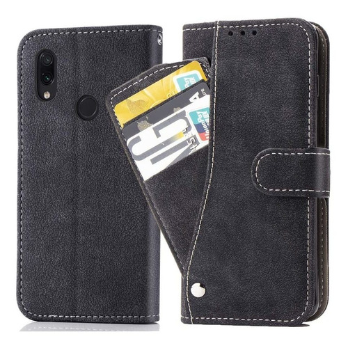 Funda Tipo Billetera Xiaomi Redmi Note 7 / Note 7 Pro Gris