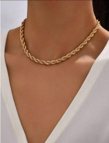 Cordão Baiano Grosso Banhado A Ouro 18k Cor Dourado