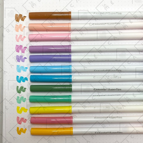 Marcadores Plumones Crayola Super Tips Pastel 12 Colores