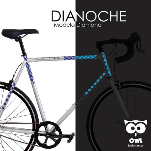 Adhesivo Reflectante Negro Diamond Para Bici Y Moto