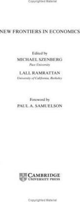 New Frontiers In Economics - Paul A. Samuelson