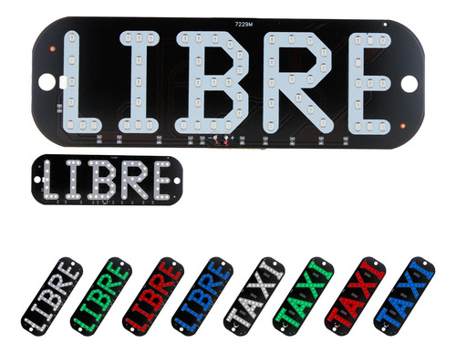 Letrero Taxi Libre Led Con Ventosas Parabrisas Medallon