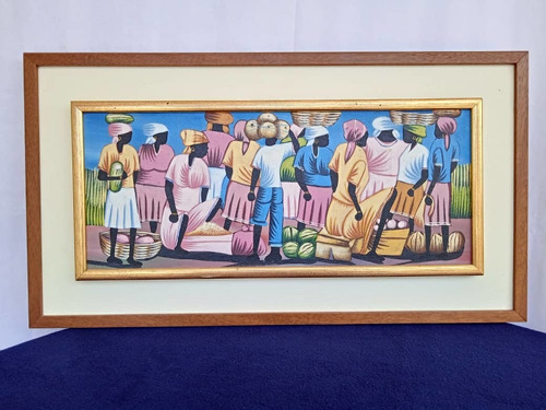 Cuadro Decorativo Pintura Obra De Arte Motivo Africano 