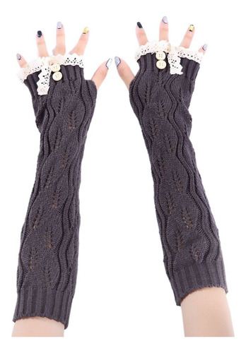 Guantes De Invierno Para Mujer, De Punto Y Medio Dedo, Para