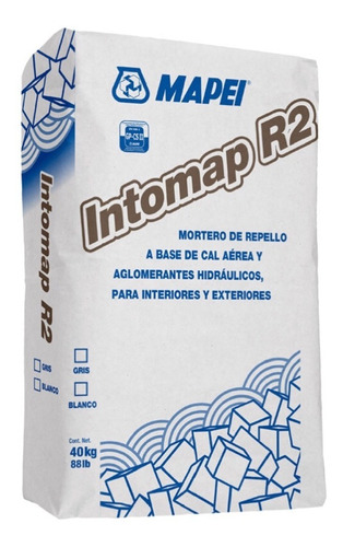 Mapei Intomap R2 Mortero Repello Para Muro Interior Exterior