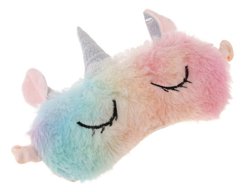 Máscara Para Dormir Rainbow Unicorn Horn Parche Con Los Ojos