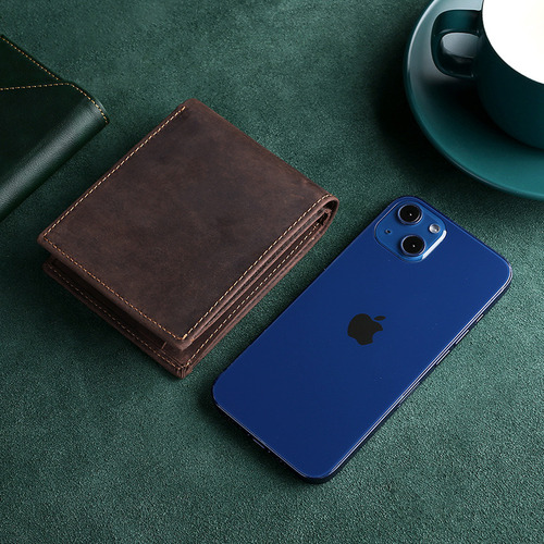 Cartera De Piel Auténtica Para Hombre, Cartera De Uso .