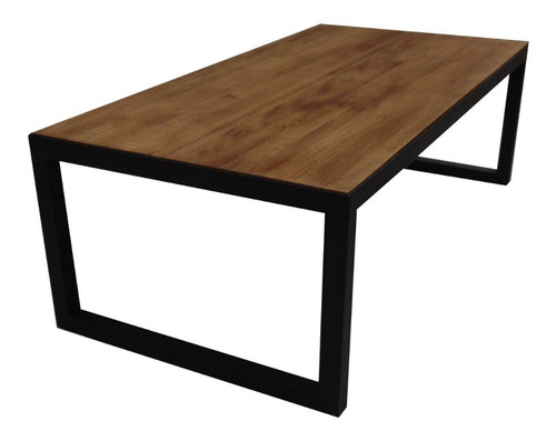 Mesa De Centro Baja - Estructura Metal & Tapa En Madera