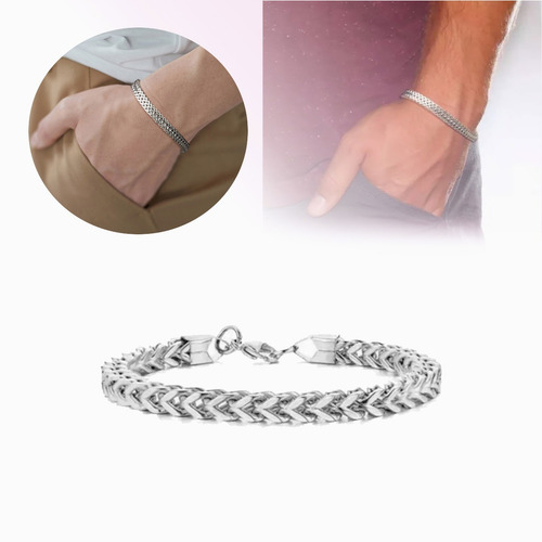 Pulsera Masculina Acero Quirúrgico Hombre Moda - Brazalete