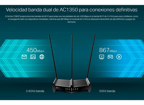 Router Wifi Tplink Ac1350 450mbps 9dbi Rompemuros Real Oy