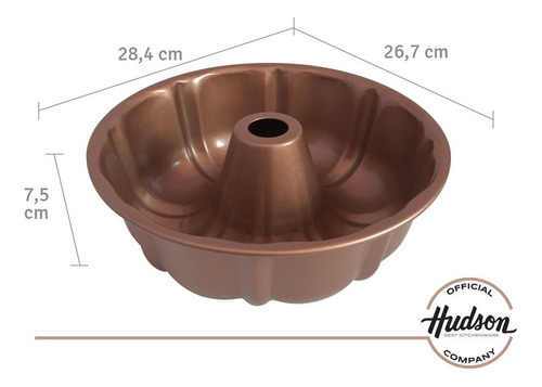 Molde Flan/budín Hudson Con Antiadherente Cerámico 25 Cm Color Cobre