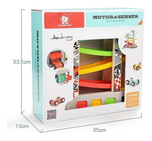 Garaje Con Rampas Y Autos Madera Top Bright Carrera Juguete