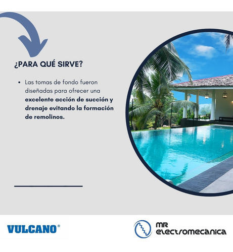 Imagen 2 de 10 de Toma Fondo Marca Vulcano / Para Piscinas De Hormigón 125000