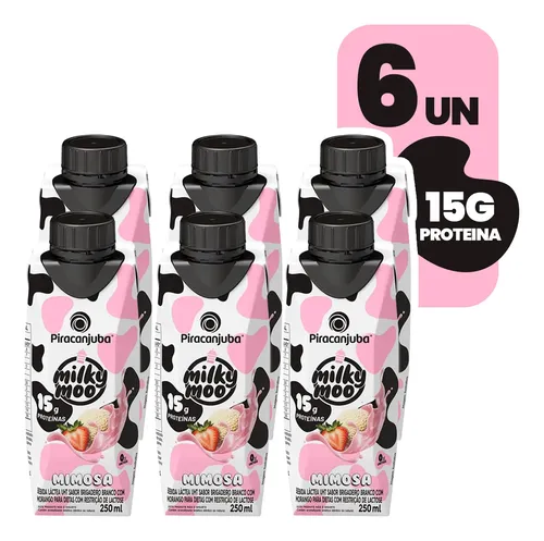 Cx 6un Piracanjuba Zero Lactose Milky Moo Mimosa 15g 250ml