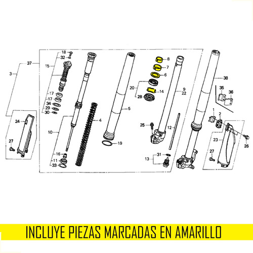 Kit Bujes Suspension Delantera Honda Crf 450r 2002 A 2008