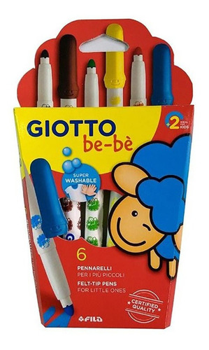 Marcadores Giotto Bebe - 6 Colores - Artística