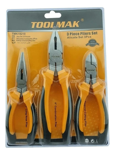 Set Kit Juego De Alicates 3 Piezas Toolmak Tmk19218