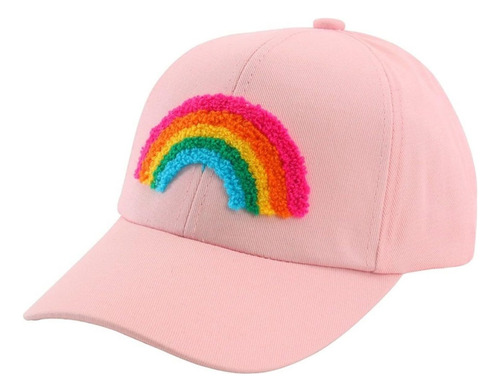 Gorra Sombrero Ajustable Rosada Con Arcoiris 