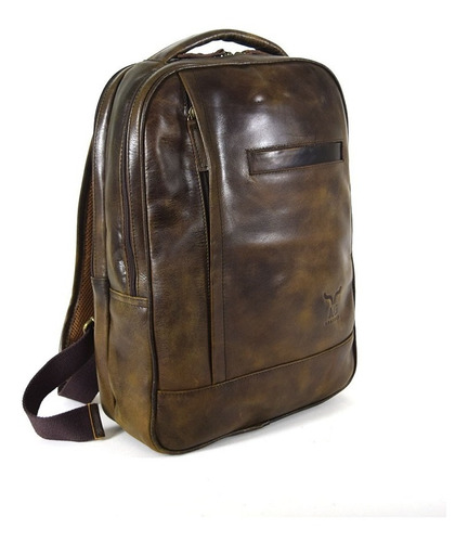 Back Pack Grande Ag Leather 100% Piel Chocolate