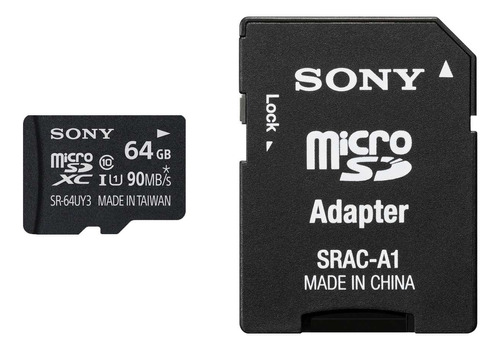 Memoria Micro Sd Sony 64gb Clase 10 90/mb/s Xc U1 4k Uhs-i