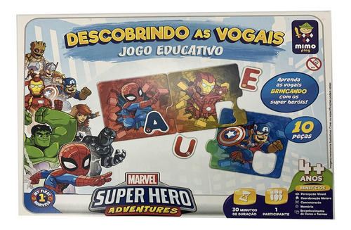 Jogo Educativo Descobrindo Vogais Vingadores Disney Mimoplay