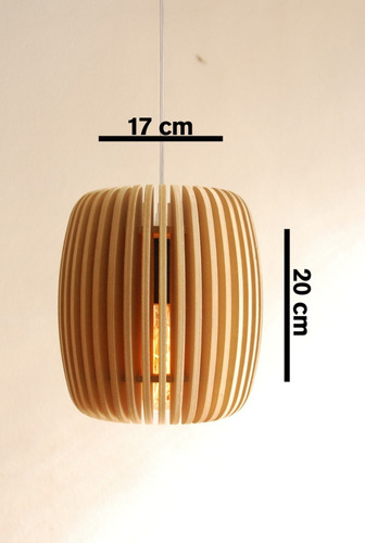 Lampara Colgante Madera Estilo Nordico Led E27 Marrón C