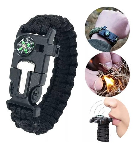 Pulsera Tactica Supervivencia Pedernal Paracord 10pcs