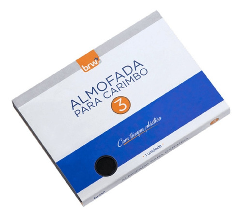 Almofada Para Carimbo Nº3 Preta 12,50 X 9,50 Cm - Cb0302 Brw