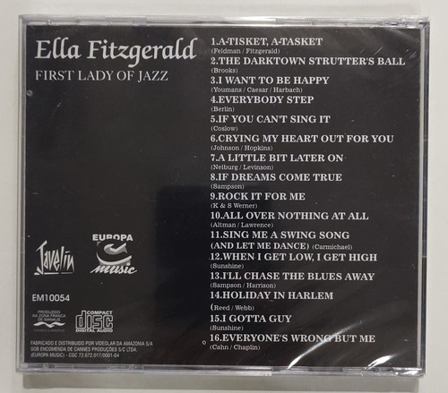 Cd - Ella Fitzgerald - ( First Lady Of Jazz )