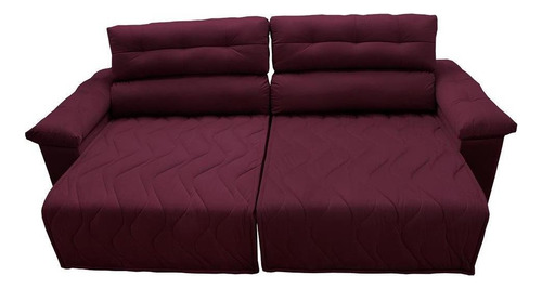 Sofá 2,82m Retrátil E Reclinável Cama Inbox Top Vinho