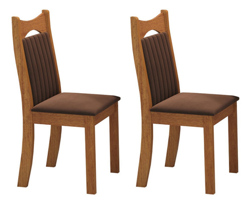 Kit Com 2 Cadeiras Para Sala De Jantar Mdp/mdf Dalas Gh