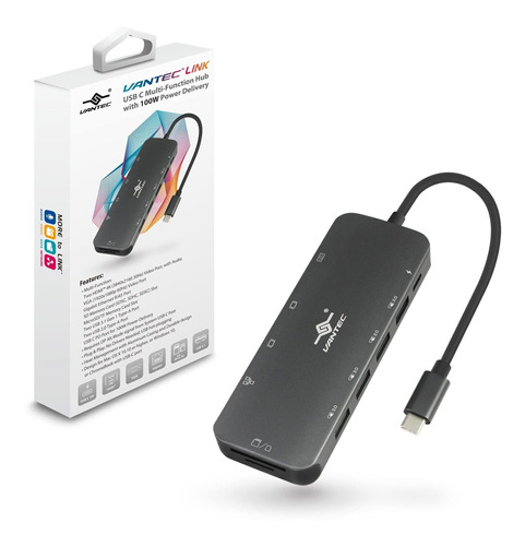 Vantec Usb Hub Multifuncion 2 Puerto Hdmi 4k Vga Gigabit