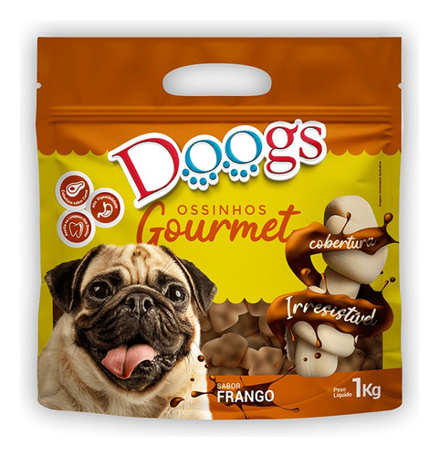 Ossinho Gourmet Dog Pacote 1kg - Mini (2/3) Sabor Frango