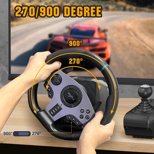 Pxn V9 Gaming Steering Wheel, 270/900 Degree With Pedals ...