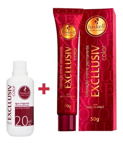 Tintura Coloração Haskell 66.46 + Ox 30 75ml Vermelho Especial Cereja