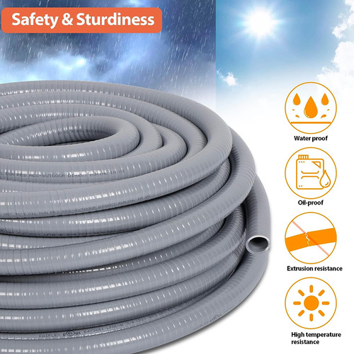 Conduit Liquitight 100 Ft Y Kit De 10 Piezas De Conecto...