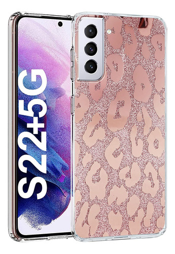 Funda Leopardo Rosa Brillos Para Samsung Galaxy S22 Plus