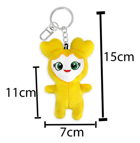 Kit Mochila Crossbody Jihyo Jively Twice K-pop + Llavero Portafoto Corazon Bolsa Lovely Collar Llavero De Peluche Idol Amarillo Jihyo