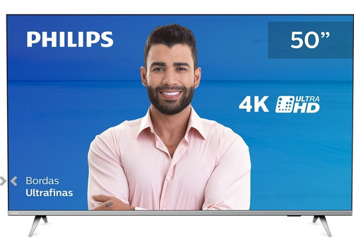 Imagem 1 de 8 de Smart Tv 50pug6654 50 4k Hdr10 Bluetooth Borderless Philips