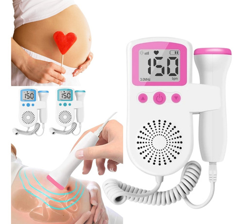 Doppler Fetal Gestante Monitor Sonar Batimentos Coração Bebê